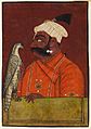 Maharaja Suraj Mal with a hawk