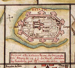 Map of Bassein from Portuguese Atlas (1630)