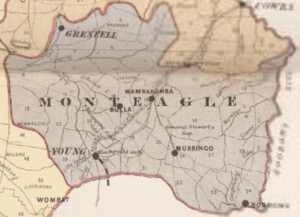 Map of Monteagle County (NSW) Australia