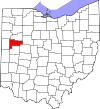 State map highlighting Auglaize County