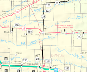 KDOT map of Sheridan County (legend)