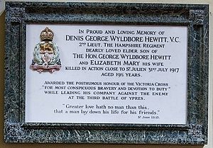 Memorial to Dennis George Wyldbore Hewitt V.C., cropped from geograph.org.uk - 95674.jpg