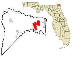 Location in East Nassau County and the state of Florida