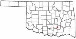 Location of Tupelo, Oklahoma