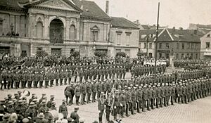 Parade of the Lithuanian Army in Klaipėda Theatre Square in 1923