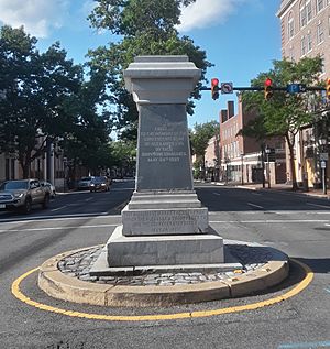Pedestal of the Appomattox statue after its removal, June 2020