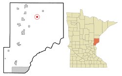 Location of the city of Brunowithin Pine County, Minnesota