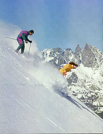 Wipeout Chutes under Chair 23with The Minarets of the Ritter Range