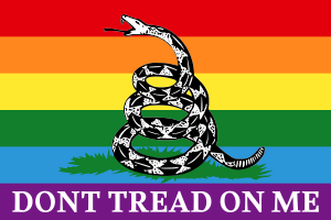 Rainbow Gadsden flag