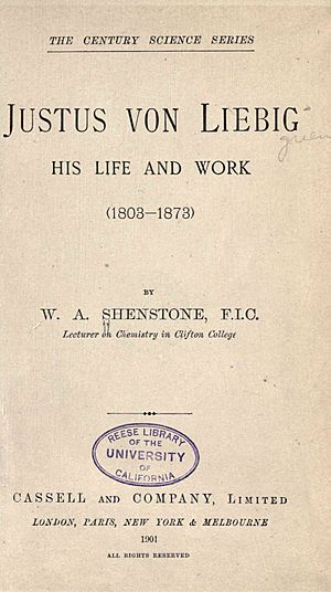 Shenstone, William Ashwell – Justus von Liebig, 1901 – BEIC 10995378