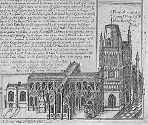 St Mary Redcliffe Church, Bristol from Millerd's Map (1728)