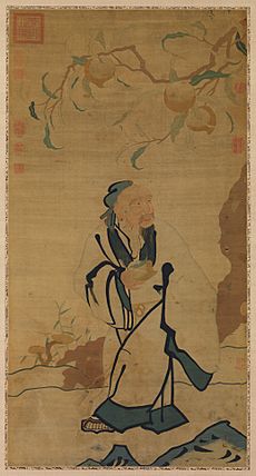 The Immortal Dongfang Shuo Stealing a Peach (東方朔偷桃) silk tapestry