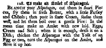 To make an Amlet of Asparagus Nott 1723