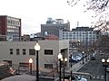View of Downtown Bridgeport from stairs next to Cabaret Theater