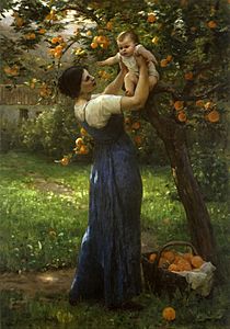 Virginie Demont-Breton - Mother and child in an orange grove