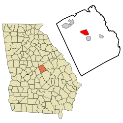 Location in Wilkinson County and the state of Georgia