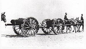 18-pounder field gun with sand wheels Suez Canal 1916 IWM Q15840