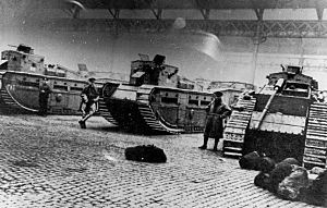 1919 Battle of George Square - tanks and soldiers