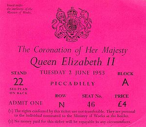 1953 coronation ticket