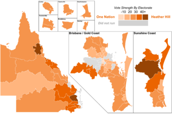 1998 Queensland election - PHON Vote Strength