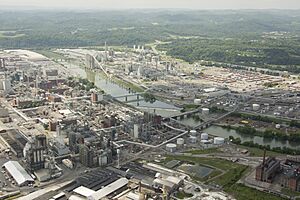 Aerial view of the Eastman Chemical plant in Kingsport, TN