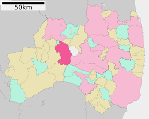 Location of Aizuwakamatsu in Fukushima Prefecture