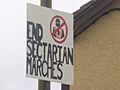 Anti Orange Order sign in Rasharkin