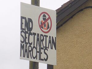 Anti Orange Order sign in Rasharkin