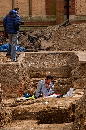 Archaeologist working in Trench