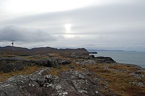 Ardmanurchan Point to Corrachadh Mòr with sun at local noon -small