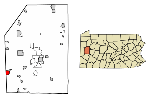 Location of Zelienople in Butler County, Pennsylvania.