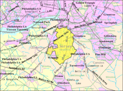 Census Bureau map of Deptford Township, New Jersey