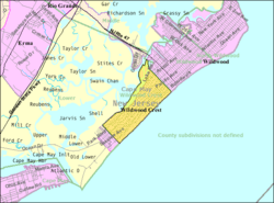 Census Bureau map of Wildwood Crest, New Jersey