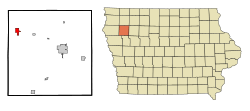 Location of Marcus, Iowa