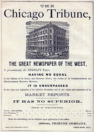Chicago Tribune Advertisement 1870