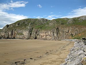 Cliffs on the south side of Brean Down (geograph 2570989)