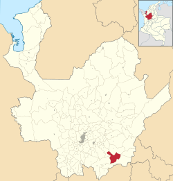 Location of the municipality and town of San Francisco in the Antioquia Department of Colombia