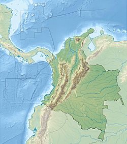 Map showing location in Colombia