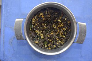 Cooked Goat blood Tamil Nadu India JEG5654