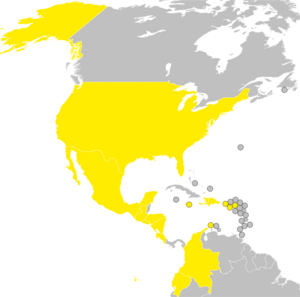 Countries and dependencies served by Spirit Airlines