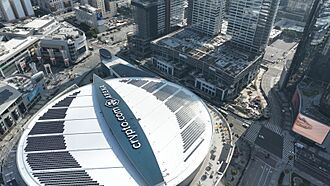Crypto.com arena drone shot early 2023