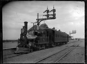 D Class steam locomotive, NZR no 197, 2-4-0T type, at Lower Hutt, 1906. ATLIB 277767