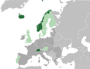 EFTA AELE countries and former members