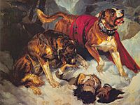 Edwin Landseer - Alpine Mastiffs Reanimating a Distressed Traveler