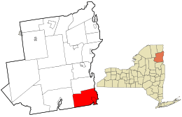 Location in Essex County and the state of New York