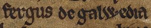 Fergus of Galloway (British Library MS Cotton Julius A VII, folio 35v)