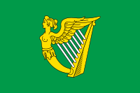 Green harp flag of Ireland 17th century