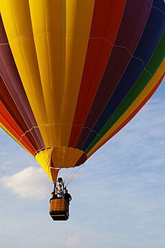 Hot Air Balloon Basket in Flight