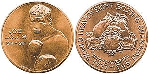 Joe Louis Congressional Gold Medal reverse