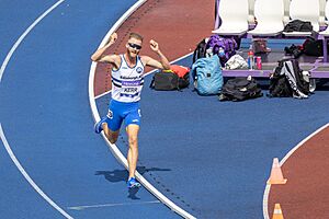 Josh Kerr winning the Men's 5000m final at the 2025 UK Athletics Championship